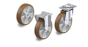 配聚氨酯胎面 Blickle Besthane 的 ALB 单轮和脚轮 