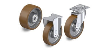 配 Blickle Besthane 聚氨酯胎面的 GB 单轮和脚轮系列