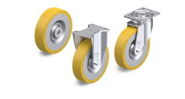 配 Blickle Extrathane 聚氨酯胎面的 SETH 单轮和脚轮