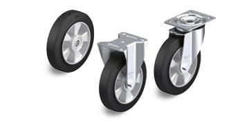 ALEV 弹性实心橡胶单轮和脚轮 "Blickle EasyRoll"