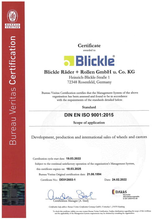 质量证书 DIN ISO 9001