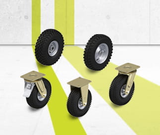 配充气轮胎的 PS 单轮和脚轮系列