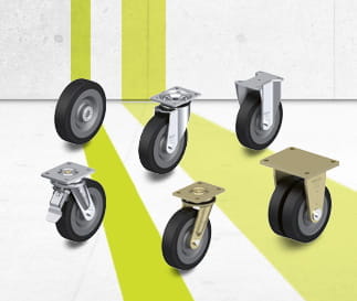 配弹性实心橡胶轮胎的 SE 单轮和脚轮系列